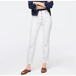 J Crew White Vintage Straight Button Fly Jeans Size 27